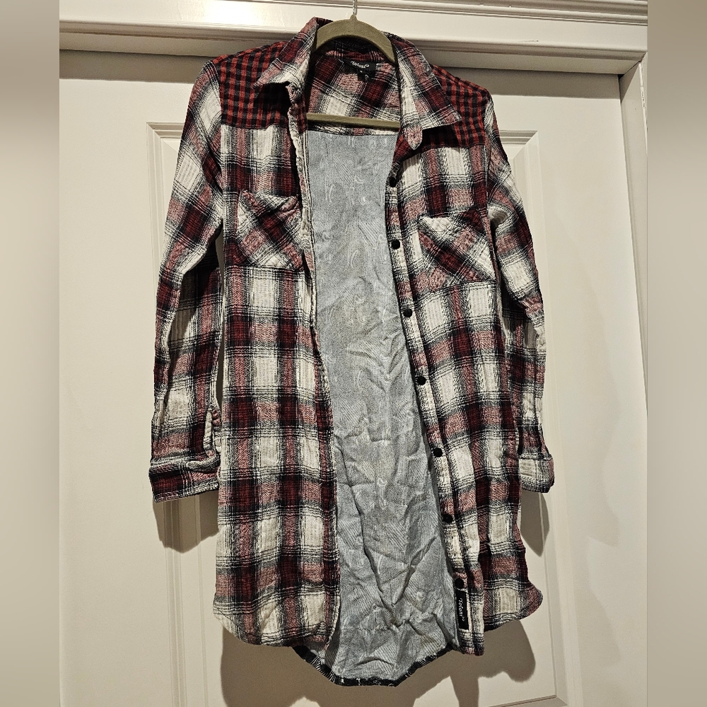 Tolani Plaid Top - Elephant Print Back - Small